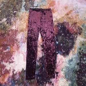 Mossimo Burgundy Red Velvet Leggings